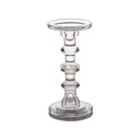 Porta vela vidrio transparente 22,5cm