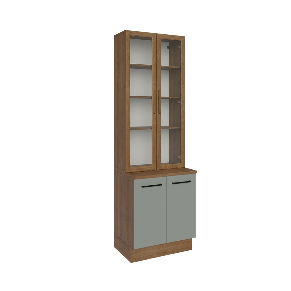 Vitrina 4 puertas Agata gris 70cm